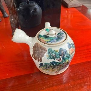 Antique Japanese Ceramic Porcelain Rare Kutani Taisho Ware Teapot